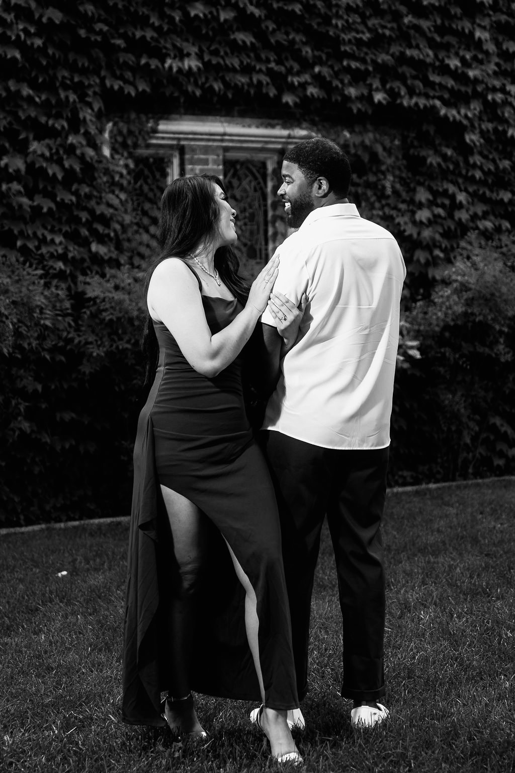 Laughing in the field