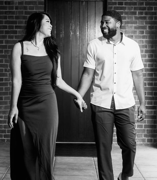 Couple laughing together